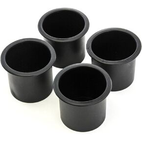 4 Cup Holders Plastic Pocket Recessed Insert for Boat RV Car Truck Sofa Game Table and More