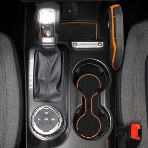 Auovo Anti Dust Cup Holder Insert Liners Compatible with Ford Bronco Accessories 2021 2022 2023 Custom Fit Door Pocket Center Console Interior Mats 10-pc Set (Automatic Transmission) (Black, 2 Doors)