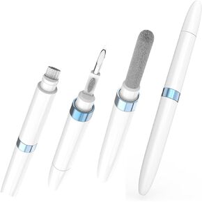 Airpod Cleaner Kit by Finestic, 5 in 1 Multi Function Airpods Cleaning Kit for Airpod 1 2 3, Earbuds Cleaner Cloth,Soft Brush,Flocking Sponge, Cleaning Pen for Headphone, iPhone, Charging Port & Case