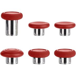 6 in 1 Metal Thumbsticks Analog Thumb Stick for Xbox One Elite Series 2 & Elite Series 2 Core Controller (Red)