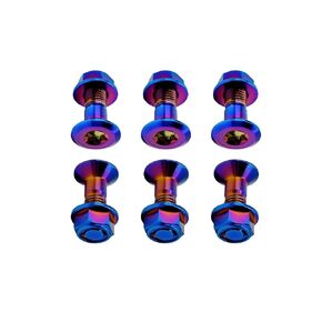 RISON Titanium Sprocket Bolts and Nuts Pack of 6 Kit Dirt Bike Sprockets Bolts with Lock Nuts GR5 Titanium Sprockets Kit 6 PCS/Set (M8, Black, 6)