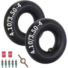 3.50/4.00-6 Inner Tube,Butyl Rubber Tube For Lawn Garden Wheelbarrows,Go Kart,Mini Bike,Hand Trucks,Snowblowers,Garden Cart,Heavy Duty 13x4.00-6 4.10-6 3.50-6 Tube With TR87 Bent Valve （2 Packs）