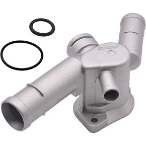 2.0L Cast Aluminum Coolant Hose Flange With Sensor Oring Compatible For Volkswagen Golf Jetta Thermostat Water Outlet Housing Radiator 06A121132