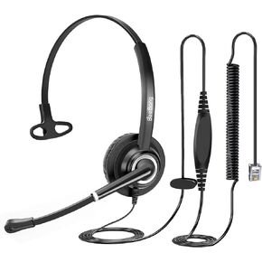 Telephone Headset with Microphone Noise Canceling for Office Call Center Landline, RJ9 Headset Work for Avaya IP Phone J139, J169, J179, 1608, 1616, 9610, 9620, 9620C, 9630, 9640, 9650, 9670