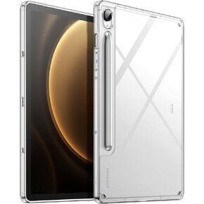 JETech Clear Case for Samsung Galaxy Tab S9 FE 10.9-Inch, Anti-Yellowing Transparent Shockproof Slim Tablet Cover with Hard PC Back and Soft TPU Bumper, Support S Pen Wireless Charging (Clear)