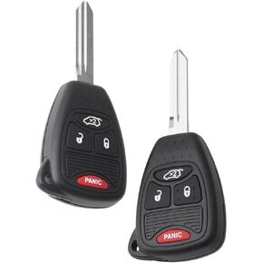 2Pcs Car Key Fob Keyless Flip Entry Remote OHT692427AA 4-btn Compatible with Aspen Sebring Avenger Charger Durango Magnum Ram Commander Compass Grand Cherokee OHT692713AA Wrangler