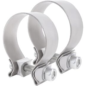 3 Inch Exhaust Narrow Band Clamp Stainless Steel 3" Butt Joint Narrow Band Exhaust Seal Clamp Muffler Clamp, 2 Pack