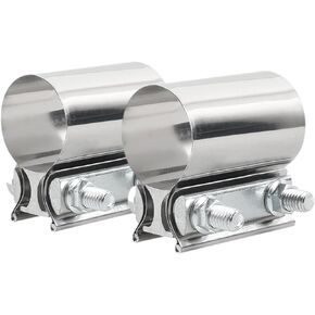 2.25 exhaust clamp, Exhaust Clamp Stainless Steel 2 PCS Narrow Band Muffler Clamp Universal Exhaust Repair Tool
