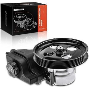 A-Premium Power Steering Pump, with Reservoir & Pulley, Compatible with Cadillac DTS 2006-2011 & Buick Lucerne 2006-2011, 4.6L, Replace # 20759843, N73477151
