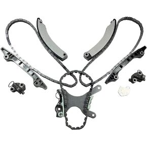 Timing Chain Kit w/o Gears | Fit for Dodge Dakota Durango Nitro Ram 1500, Jeep Commander Grand Cherokee Liberty, Mitsubishi Raider 3.7L 226CID V6 SOHC Vin K | OE#: 9-0393SA TKMI037NG, TK10210