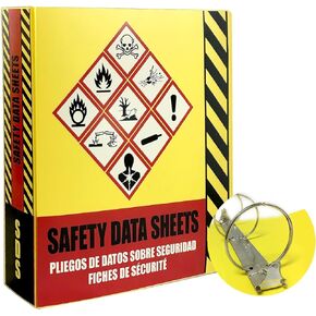 Ring Binder Depot 2 Pack of SDS Binder, Heavy Duty 3 Ring Binder with 1.5 In Capacity Holds 250 Pages, Trilingual with EnglishSpanishFrench, Durable and Highly Visible Safety Data Sheets, Yellow