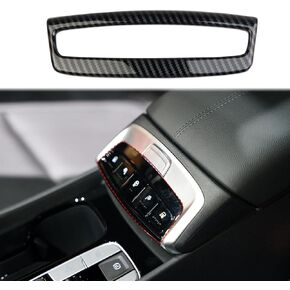 Korlot Carbon Fiber Center Console Armrest Button Cover Trim for Hyundai Tucson/Santa Cruz 2022+