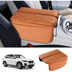Karltys Center Console Cover for BMW X5 G05 2019-2024 2025 /X6 G06 2020-2025 /X7 G07 2019-2025, Leather Middle Console Armrest Cover for BMW X5 Waterproof Protector with Storage Pockets (Black)