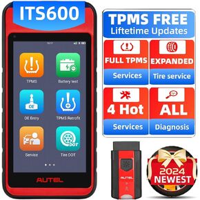 Autel MaxiTPMS ITS600 2024 Advanced TPMS Tablet Service Diagnostic Tool Wireless Android Bluetooth VCI VINscan Mx Sensor Programming OBD2 Relearn Special Functions(Oil Reset, BMS, SAS, EPB)