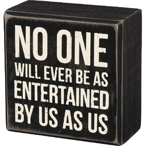 Primitives by Kathy Mini Box Sign, 3.50" x 3.5", Entertained by Us