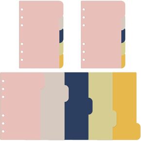 Framendino, 3 Sets A6 Multicolor Divider Binder Index Dividers 6 Holes Ring for Notebooks Journal Diary Planner Notepad Travel Plann