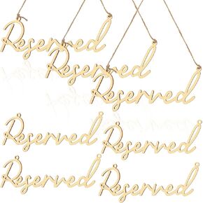 Yalikop 12 Pcs Reserved Signs for Wedding Chairs Hanging Wooden Reserved Seat Sign Rustic Wedding Reserved Seating Sign with Rope Wooden Tag Reserved Sign for Wedding Chair Table Restaurant(Black)