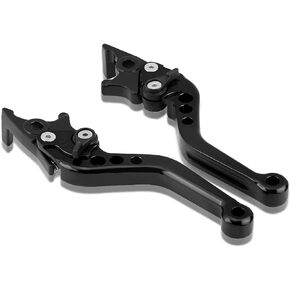 1 Pair Motorcycle Brake Lever, Keenso Sturdy Alumium Alloy Universal Motorcycle Brake Levers for GY6 Xmax 400(Black)