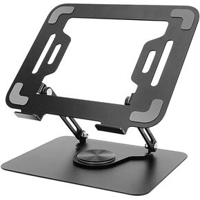Adjustable Laptop Stand with 360 Rotating Base Portable Foldable Laptop Stand for Desk Carbon Steel Material Notebook Stand Compatible with MacBook Air Pro,and All Laptops(10-17.3‘’) -Black