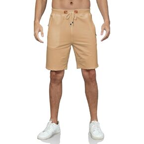 YuKaiChen Mens Shorts Gym Workout Classic Casual Drawstring with Zipper Pockets