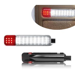 2 PCS Interior Door Panel Warning Lamp Reflector Lamps,LED Highbrightness Side Door Light, Compatible with Chevrolet, Taher, Silverado, Saaban, GMC, Cadillac, Hummer (White & Red)