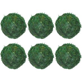 MECCANIXITY 6 Pcs Moss Balls 3.5 Inch Green Decorative Moss Balls for Centerpiece Bowls Vase Fillers Home Decor