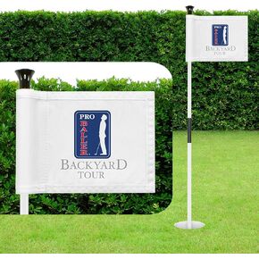 USA American Golf Flagstick Set For Backyard Outdoor Patio Home Training With Putting Hole Cup Portable 2-Section Design (Swing Oil 1-Pack)