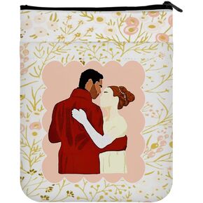 MAOFAED Floral Prints Book Sleeve for Book Lover TV Show Inspired Gift Book Protector for Reader Bookworm Book Nerd (Simon&Daphne)