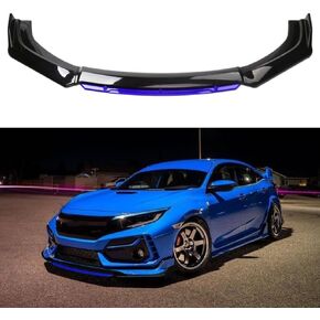 Universal Front Bumper Lip Body Kit ABS Glossy Black Front Lip Spoiler Diffuser Front Bumper Lip Spoiler Wing Body for Most vehicle