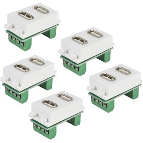 Dual USB Panel Mount Solderless Connector Free Screwing and Crimping USB 2.0 Data Multimedia Panel Ground Plug Module