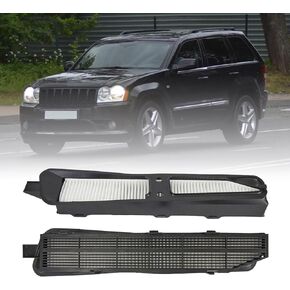 Cabin Air Housing Filter Kit Compatible with Jeep Grand Cherokee 1999 2000 2001 2002 2003 2004 2005 2006 2007 2008 2009 2010 BLACK Replace 82208300