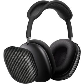 MONOCARBON Real Carbon Fiber Case for Airpods Max,Military Grade Protective Hard Cover for Apple Airpods Max Headphone from Daily Scratch,High-End Luxury Essential Accessories- Twill Matte Black