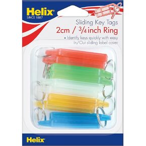 Helix Key Tags, Assorted Colors, Pack of 10 (31315)