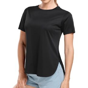 MIER Womens UPF 50+ Sun Protection Workout Tops Short Sleeve UV SPF T-Shirts for Athletic Gym Exercise Yoga, Dry Fit