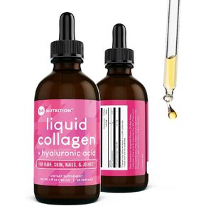 360 Nutrition Liquid Collagen + Hyaluronic Acid Supplement Drops for Healthy Hair, Skin, Nails and Strong Joint Support - Gluten-Free, Non-GMO - 4 fl oz, 60 Servings in Kuwait