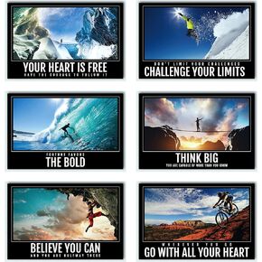 L&O Goods Inspirational Wall Art | Motivational Quote Posters | Wall Decor for Office, Room, Classroom, School, Home & Gym | Set of Six 11' x 17' Posters