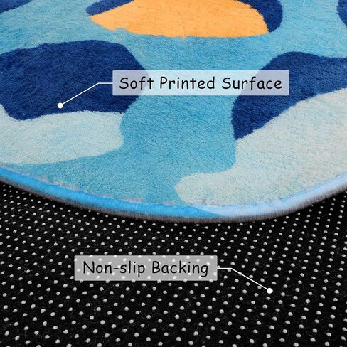 سجادة لايف بوكس ​​للأطفال على شكل فراشة لغرفة نوم الأطفال، سجادة منطقة قابلة للغسل مقاس 91.44 سم × 119.38 سم لغرفة اللعب، سجادة ملونة غير قابلة للانزلاق للحضانة، سجادة لعب أرضية فائقة النعومة لفصل مدخل النوم، أزرق in Kuwait