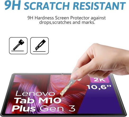 [2 Pack] Screen Protector Compatible with Lenovo Tab M10 Plus (3rd Gen) 10.61 inch, 9H Hardness Tempered Glass for Lenovo Tab M10 Plus 3rd Gen TB-125F/ TB-128F in Kuwait