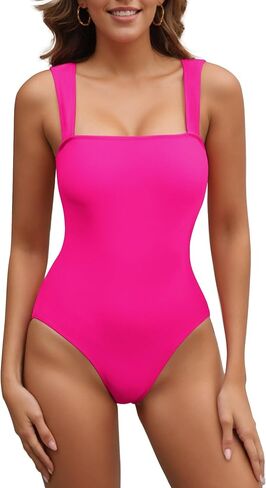 ملابس سباحة نسائية من قطعة واحدة ملابس سباحة للتنحيف والتحكم في البطن ملابس سباحة لطيفة برقبة مربعة رافعة للصدر مونوكيني لباس سباحة in Kuwait