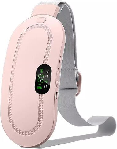 Heating Massage Pad for Menstrual Cramps Relief,Portable Fast Heating Pad for Belly/Back with Belt,Cordless,3 Adjustable Temperature and 3 Massage Modes,Gifts for Girl＆Women,Pink in Kuwait