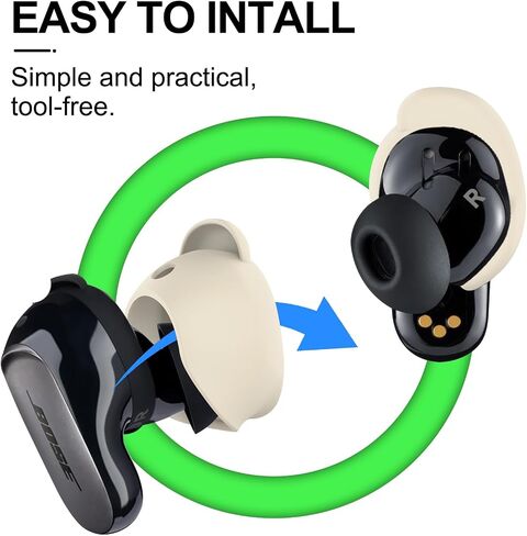 [3 أزواج] غطاء أطراف الأذن لسماعات الأذن Bose QuietComfort II (2022) وسماعات الأذن Bose QuietComfort Ultra (2023)، غطاء خطاف الأذن الرياضي من السيليكون، ملحقات أطراف الأذن البديلة المضادة للانزلاق (S، M، L) (وردي) in Kuwait
