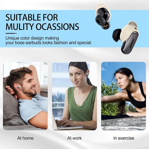 [3 أزواج] غطاء أطراف الأذن لسماعات الأذن Bose QuietComfort II (2022) وسماعات الأذن Bose QuietComfort Ultra (2023)، غطاء خطاف الأذن الرياضي من السيليكون، ملحقات أطراف الأذن البديلة المضادة للانزلاق (S، M، L) (وردي) in Kuwait