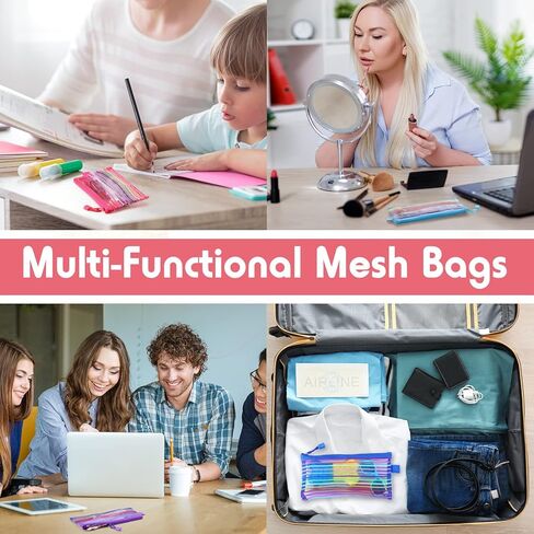 100 جهاز كمبيوتر شخصى زيبر شبكة الحقيبة قلم رصاص الحقيبة القلم حقيبة شبكة حقائب مستحضرات التجميل مع سحاب متعددة الأغراض السفر منظم أكياس شبكية للمدرسة اللوازم المكتبية السفر الملحقات in Kuwait