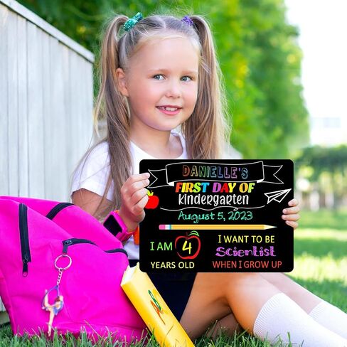 First and Last Day of School Chalkboard Double Sided First & Last Day of School Board for Kids Boys Girls Back to School Sign Reusable 1st Day of Preschool Pre-K Kindergarten Photo Prop Sign in Saudi Arabia