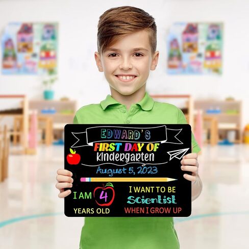 First and Last Day of School Chalkboard Double Sided First & Last Day of School Board for Kids Boys Girls Back to School Sign Reusable 1st Day of Preschool Pre-K Kindergarten Photo Prop Sign in Saudi Arabia