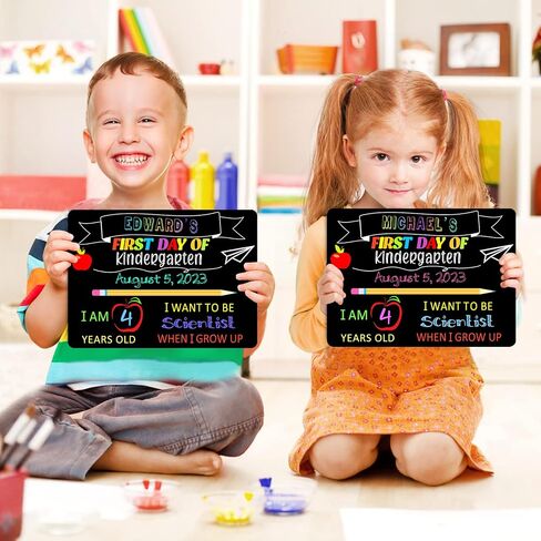 First and Last Day of School Chalkboard Double Sided First & Last Day of School Board for Kids Boys Girls Back to School Sign Reusable 1st Day of Preschool Pre-K Kindergarten Photo Prop Sign in Saudi Arabia