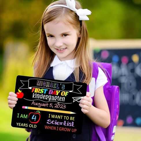First and Last Day of School Chalkboard Double Sided First & Last Day of School Board for Kids Boys Girls Back to School Sign Reusable 1st Day of Preschool Pre-K Kindergarten Photo Prop Sign in Saudi Arabia