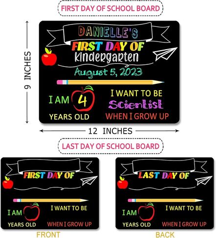 First and Last Day of School Chalkboard Double Sided First & Last Day of School Board for Kids Boys Girls Back to School Sign Reusable 1st Day of Preschool Pre-K Kindergarten Photo Prop Sign in Saudi Arabia
