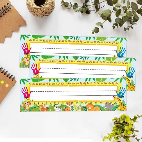 Pack of 50 Dinosaur Nameplates for Student Desks Classroom Name Tags 3.3 x 9.5 Inches in Saudi Arabia