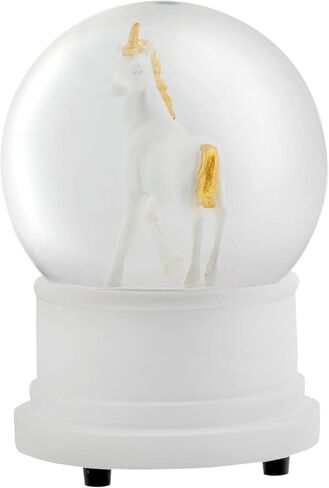 Elanze Designs Pearl White Unicorn 100MM Sturdy Wind Up Musical Glitter Water Snow Globe Tabletop Dresser Nightstand Figurine Decoration Plays Tune You are My Sunshine in Saudi Arabia